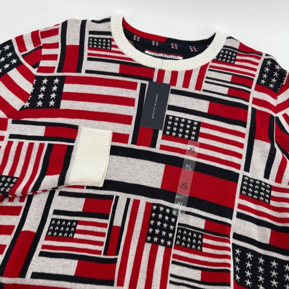 Tommy Hilfiger Other - Tommy Hilfiger Mens American Flag Crewneck Sweater Red White Blue XL C8878B9207